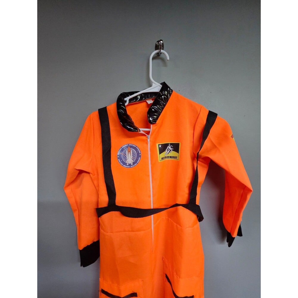 Kids Astronaut Costume Jumpsuit Orange large